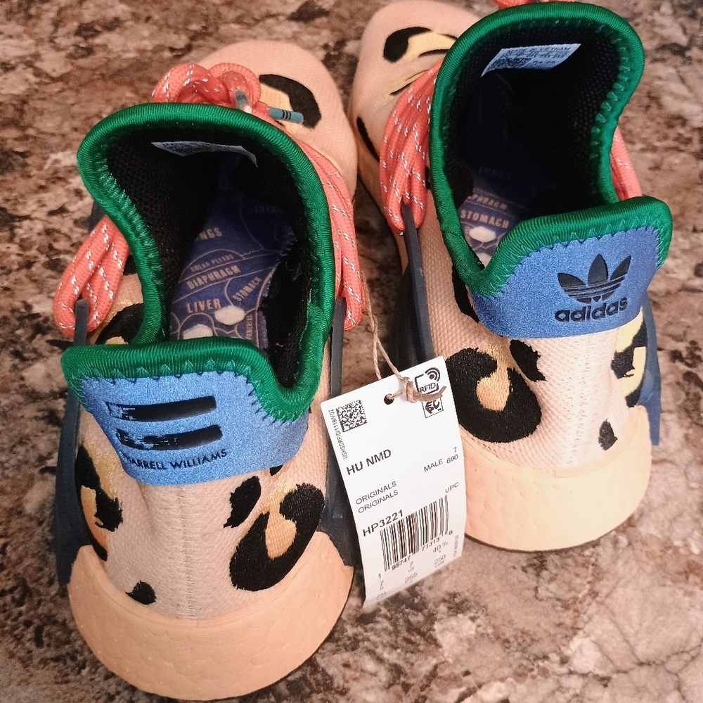 Adidas Pharrell Williams Human Race NMD Animal Print Peach & Orange Sneakers.nwt - Picture 6 of 15